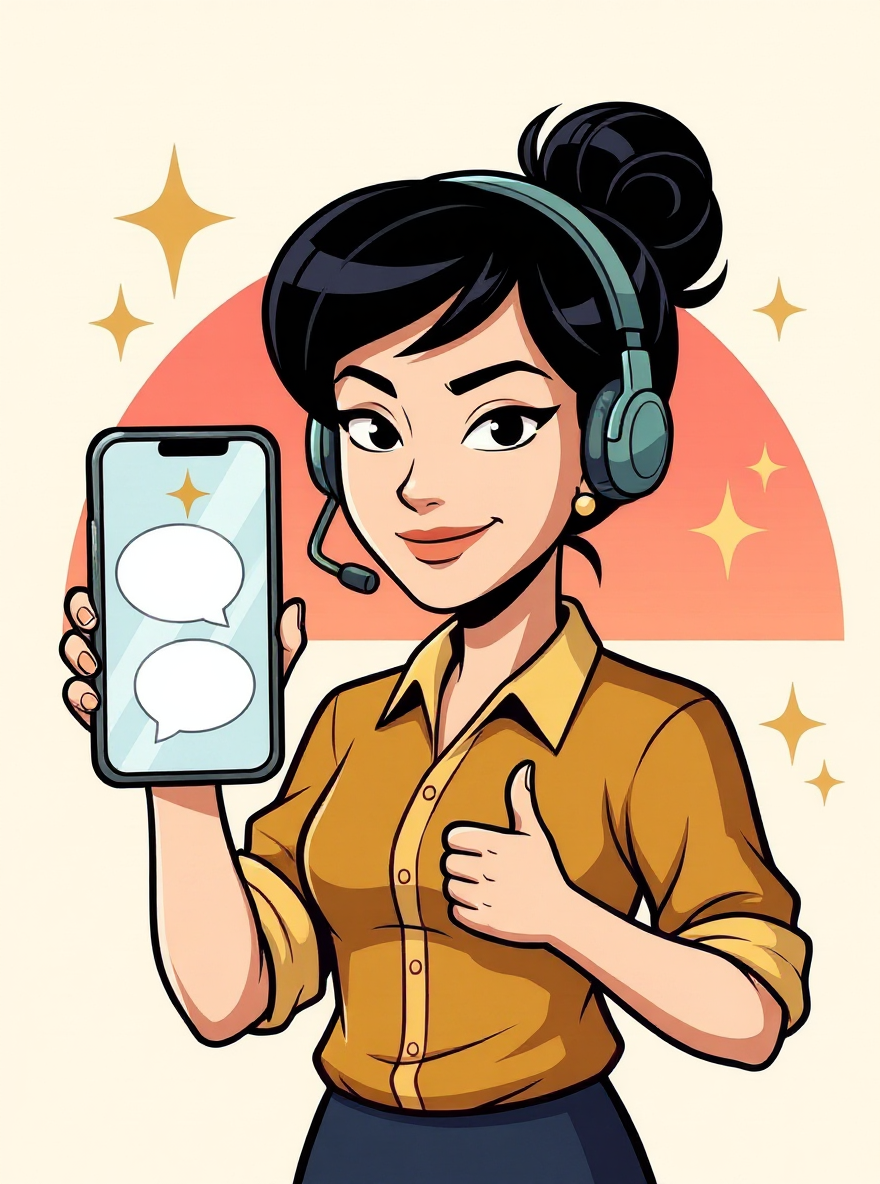 Cartoon of Pamela, the voice of Rainslice: get discovered by chatgpt